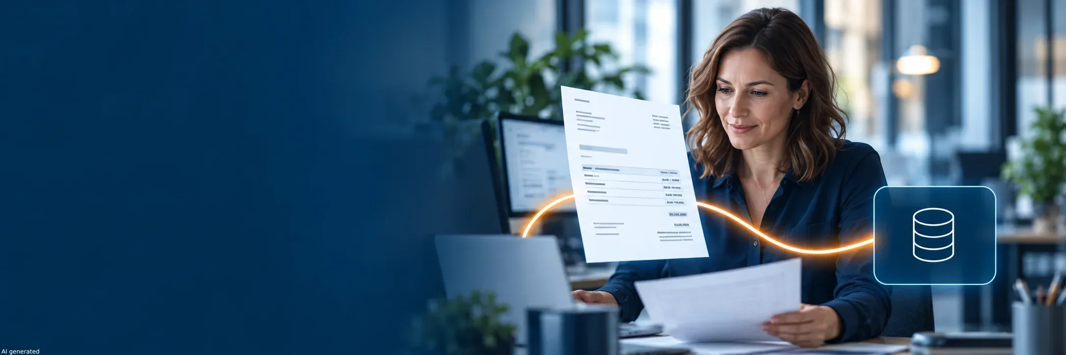Contabile verifica una fattura collegata all’ERP.