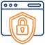 Icon mit Schutzschildsymbol vor Browser